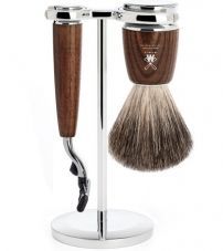 Бритвенный набор MUEHLE RYTMO, ясень, натуральный барсучий ворс, бритва Mach3