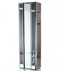 Зажигалка "Pierre Cardin" газовая турбо, сплав цинка, насечка клетка, черный лак, 8х2,3х1,9 см