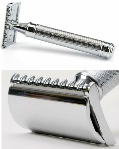 Т-образная бритва R 41 MUEHLE TRADITIONAL, c удлиненной ручкой, хром, open comb
