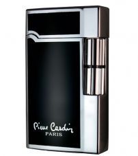 Зажигалка "Pierre Cardin" газовая кремниевая, сплав цинка, покрытие хромированное + черный лак, 2,9х0,9х5,1см
