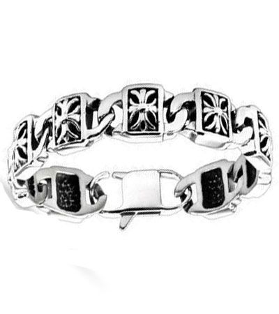 Браслет с крупными звеньями с оранментом Spikes