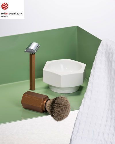 Бритвенный набор MUEHLE HEXAGON, бронзовый, барсучий ворс высшей категории Silvertip, Т-образная бритва