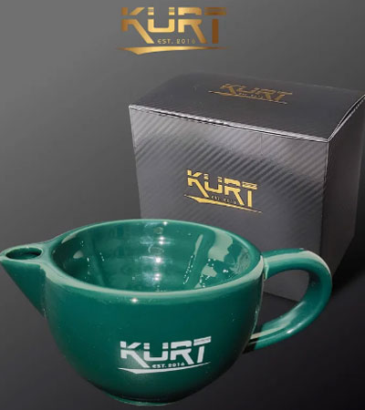 Скаттл керамический для бритья двухконтурный с ручкой зеленого цвета, K_40057 KURT