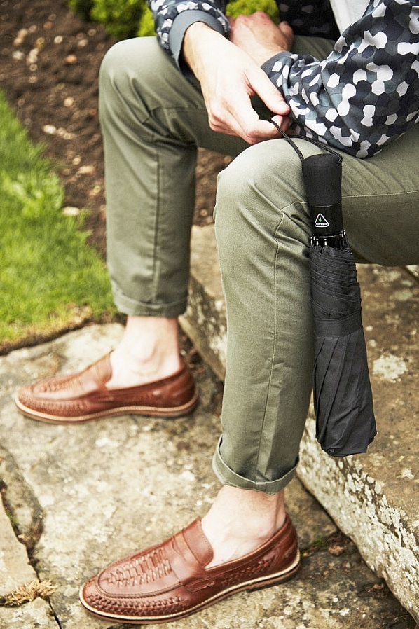 Мужской черный зонт-автомат с огромным куполом Jumbo, Fulton G323-01