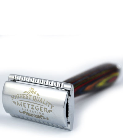 Т-образная бритва с двойным лезвием и деревянной рукоятью Metzger Corolwood Db-14533