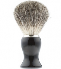 Помазок для бритья IL Ceppo, каучуковая смола, барсучий ворс, рукоять - черный глянцевый цвет