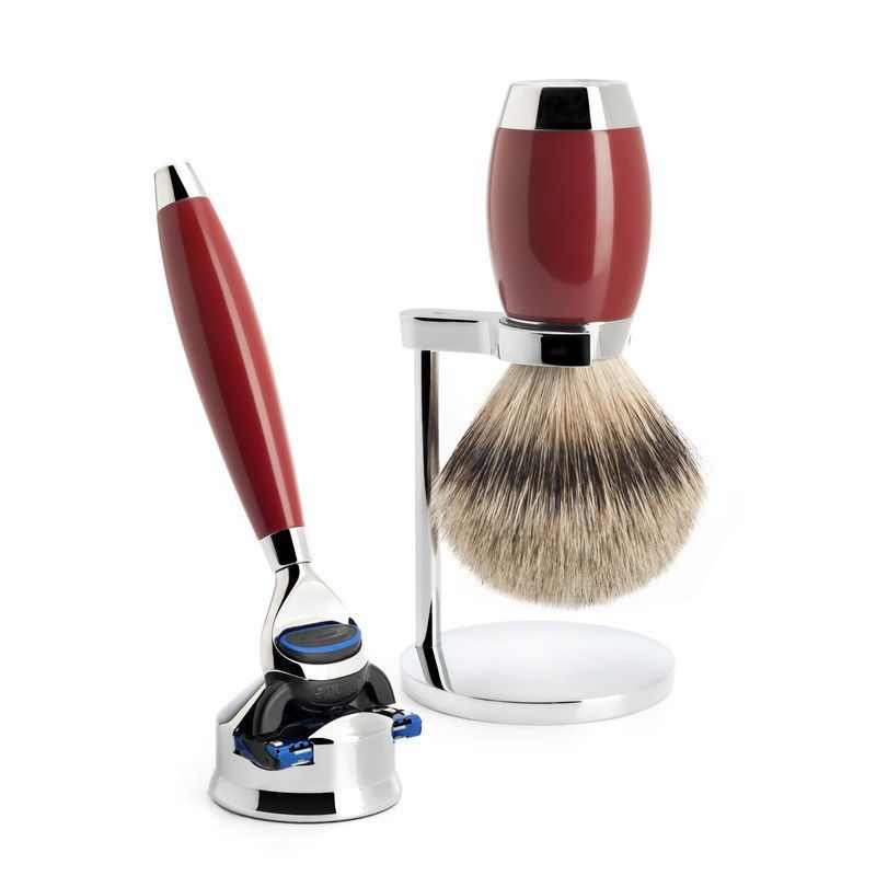 Бритвенный набор MUEHLE EDITION, барсучий ворс высшей категории Silvertip, бритва Fusion, китайский лак