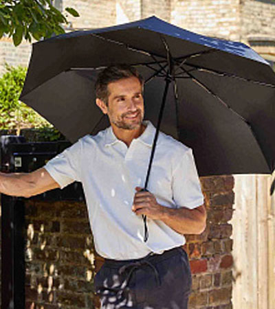 Мужской черный зонт-автомат с огромным куполом Jumbo, Fulton G323-01