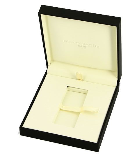 Зажигалка "Pierre Cardin" газовая пьезо, сплав цинка, покрытие позолота + черный лак