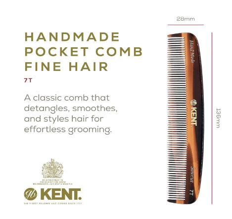Расческа для волос KENT 7T СЕРИЯ HANDMADE 