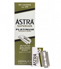 Блок сменных лезвий для безопасной бритвы "ASTRA" Superior Platinum 20 блочков по 5 лезвий  (блок зеленого  цвета)