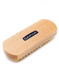 Щетка для замши большая SAPHIR, светлая колодка, 12 см., дерево/каучук.