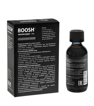 Лосьон для роста волос и бороды BOOSH Minox + 2% -60мл.