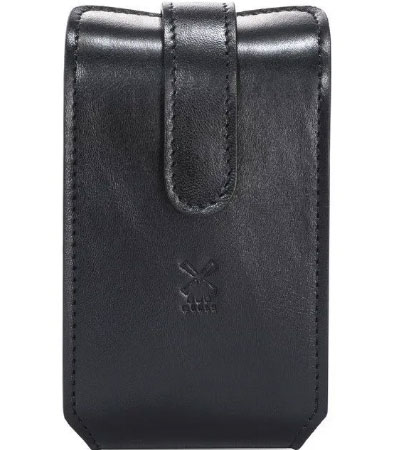 Дорожный бритвенный набор MUEHLE, чехол из натуральной черной кожи, дорожный помазок, Т-образная бритва