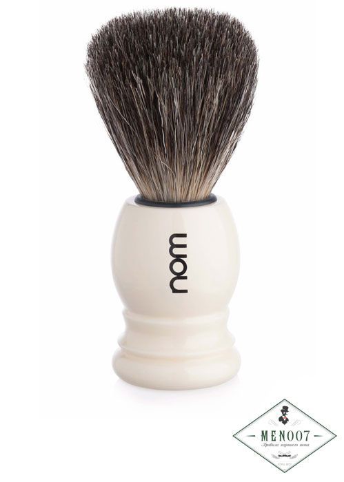 Помазок NOM, натуральный барсучий ворс, пластик цвета слоновой кости