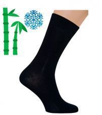 Носки мужские SAPHIR, черные, шерсть (90%), бамбук (10%).