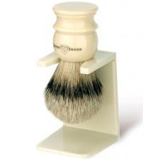 Помазок слоновая кость барсучий ворс с подставкой Edwin Jagger Large Ivory Silver Tip 3EJ467LDS