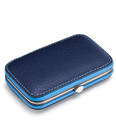 Маникюрный набор из 5 предметов в сине/голубом футляре Truefitt & Hill под кожу крокодила