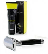 Подарочный набор Edwin Jagger черная бритва и крем для бритья лайм и гранат