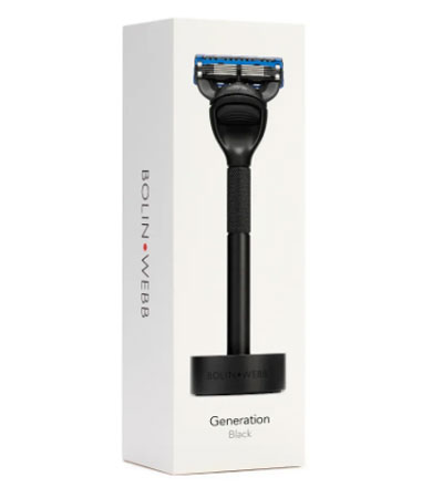 Набор Bolin Webb Generation, бритва матовая черная, подставка матовая черная