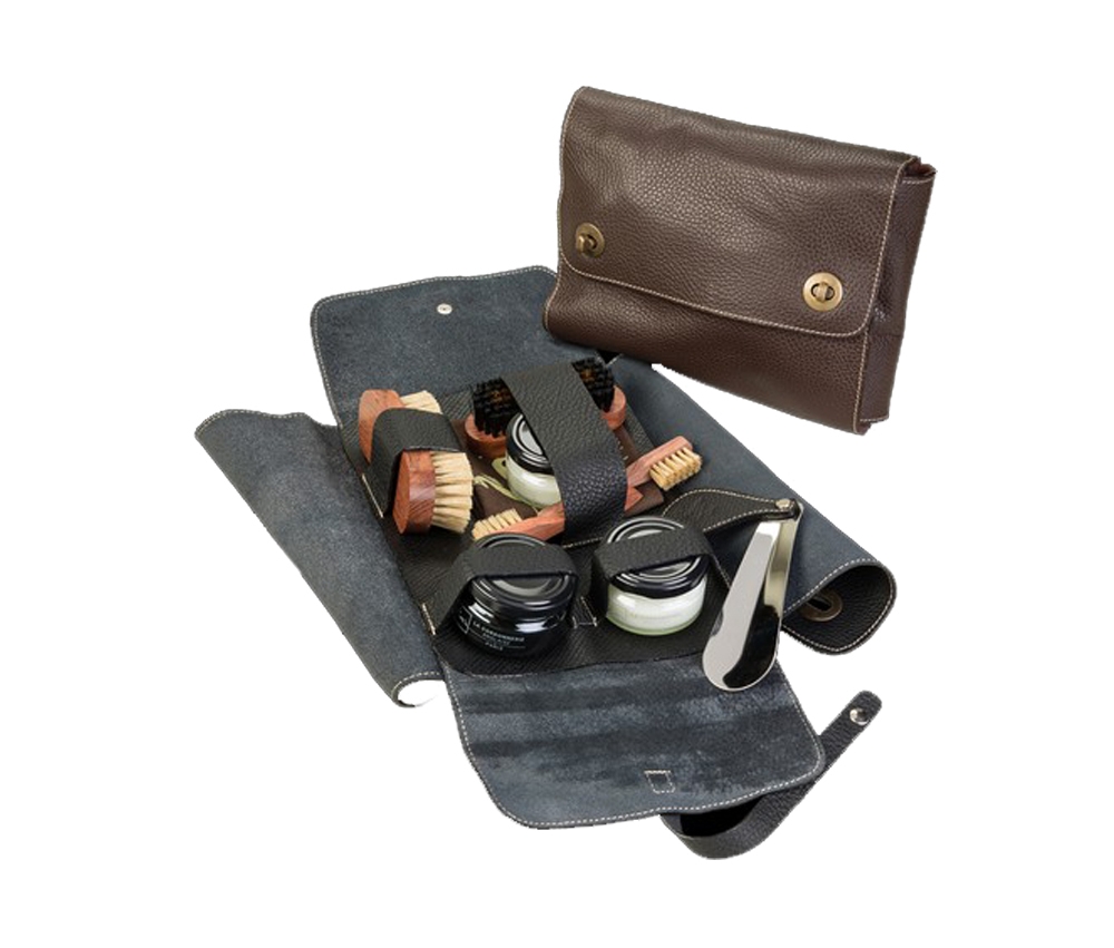 Набор обувной косметики, кожа, коричневый