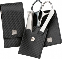 Маникюрный набор YES, 3 пр. 9493 Футляр: натуральная кожа, цвет черный 9493