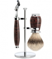 Бритвенный набор MUEHLE PURIST, эбонит, барсучий ворс высшей категории Silvertip, бритва Fusion