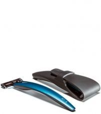 Подарочный набор Bolin Webb R1, бритва R1-S синяя, дорожный чехол