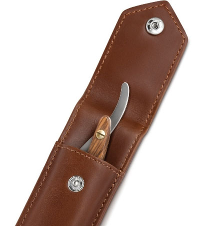 Кожаный чехол для опасной бритвы Rebel Barber Prestige Brown