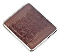 Портсигар коричневый с рисунком S.QUIRE