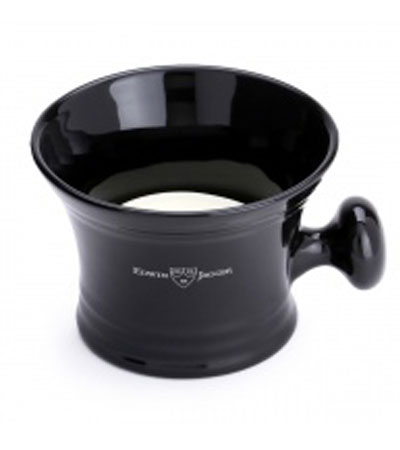 Чаша для бритья Edwin Jagger с ручкой черный фарфор  EJRN46