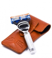 Дорожный станок для бритья PARKER FUSION TRAVEL RAZOR WITH LEATHER CASE