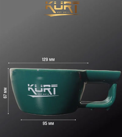 Чаша керамическая для бритья с ручкой зелёного цвета, KURT K_40056