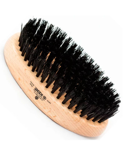 Щётка из бука с натуральной щетиной для бороды и волос Kent PF22