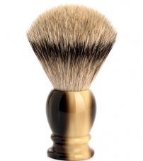 Помазок MUEHLE CLASSIC, барсучий ворс высшей категории Silvertip, смола, цвет рога, размер L