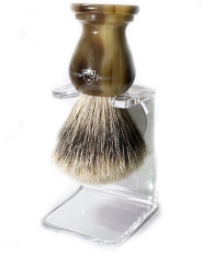 Помазок с подставкой Edwin Jagger Super смола цвета рога 1EJ362SDS