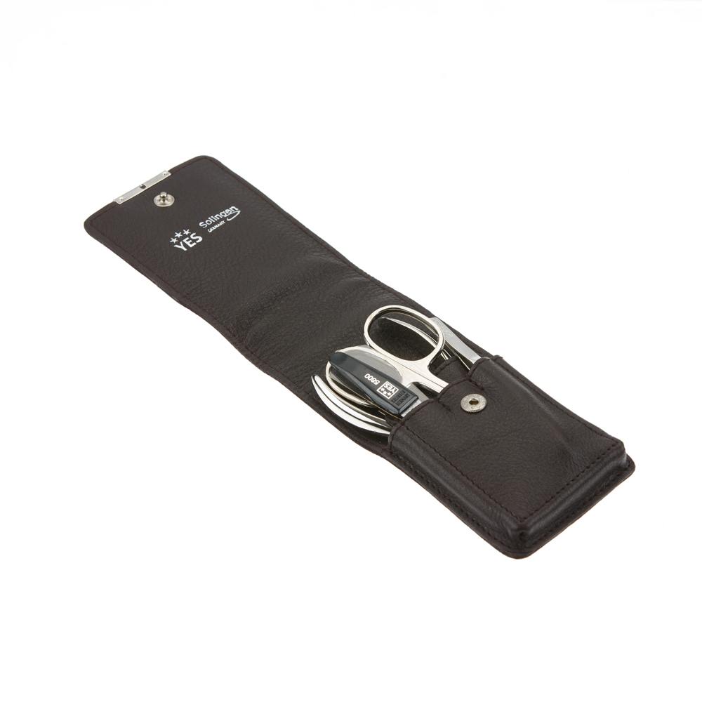 Маникюрный набор YES, 4 пр. 9231 Футляр: натуральная кожа, цвет коричневый 9231