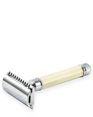 Т-образная бритва с восьмигранной ручкой имитация слоновой кости Edwin Jagger DE87811BL