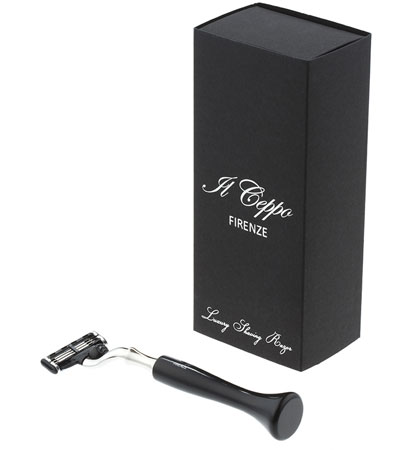 Станок для бритья IL Ceppo, MACH3, каучуковая смола, рукоять - черный глянцевый цвет