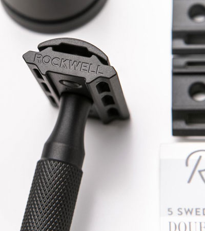 Т-образная бритва Rockwell 6S, нержавеющая сталь, черная