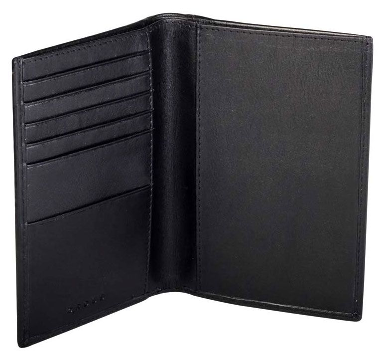 Кошелёк с отделением для паспорта+ручка Classic Century, кожа наппа, гладкая, чёрный,14 х 11 х 1см