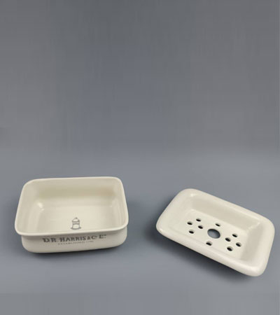 Глиняная мыльница из двух частей D. R. Harris, керамика