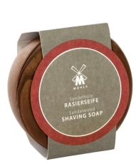 Твердое мыло для бритья MUEHLE в деревянной чаше, Сандал, 65 гр