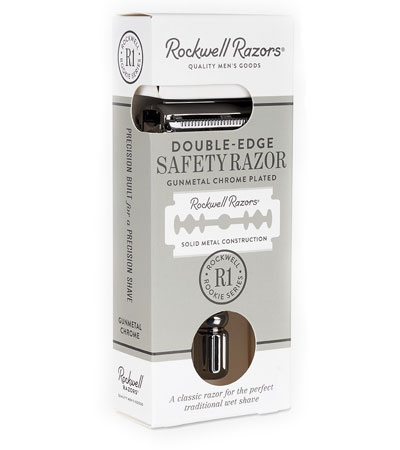 Т-образная бритва Rockwell R1, темный хром