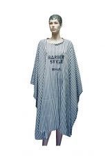Пеньюар для стрижки DEWAL "BARBER STYLE" , полиэстер, полоска 146х150 см, на крючках