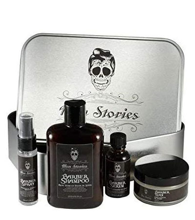 Набор подарочный для бороды и волос в металлической коробке Men Stories Beard Set