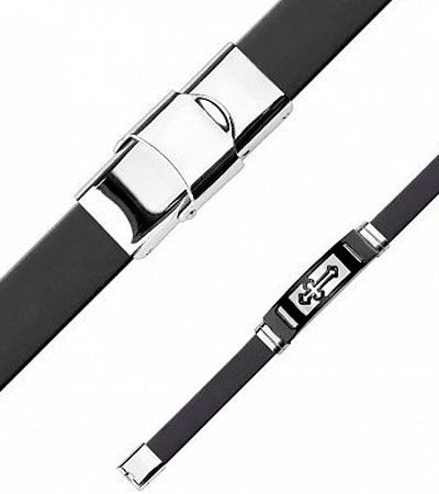 Браслет с крестом на пластине Spikes