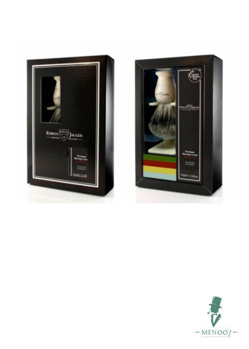 Подарочный набор Edwin Jagger помазок цвета слоновой кости и крем для бритья сандал GS114SCSWT