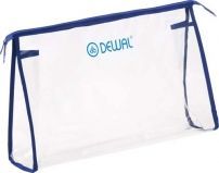 Косметичка DEWAL,полимерный материал, прозрачно-синяя 34х8х22 см