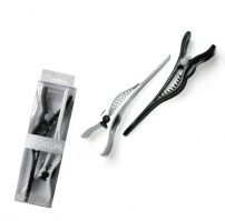 Зажим для волос DEWAL черно/белые, пластик, 2 шт/уп